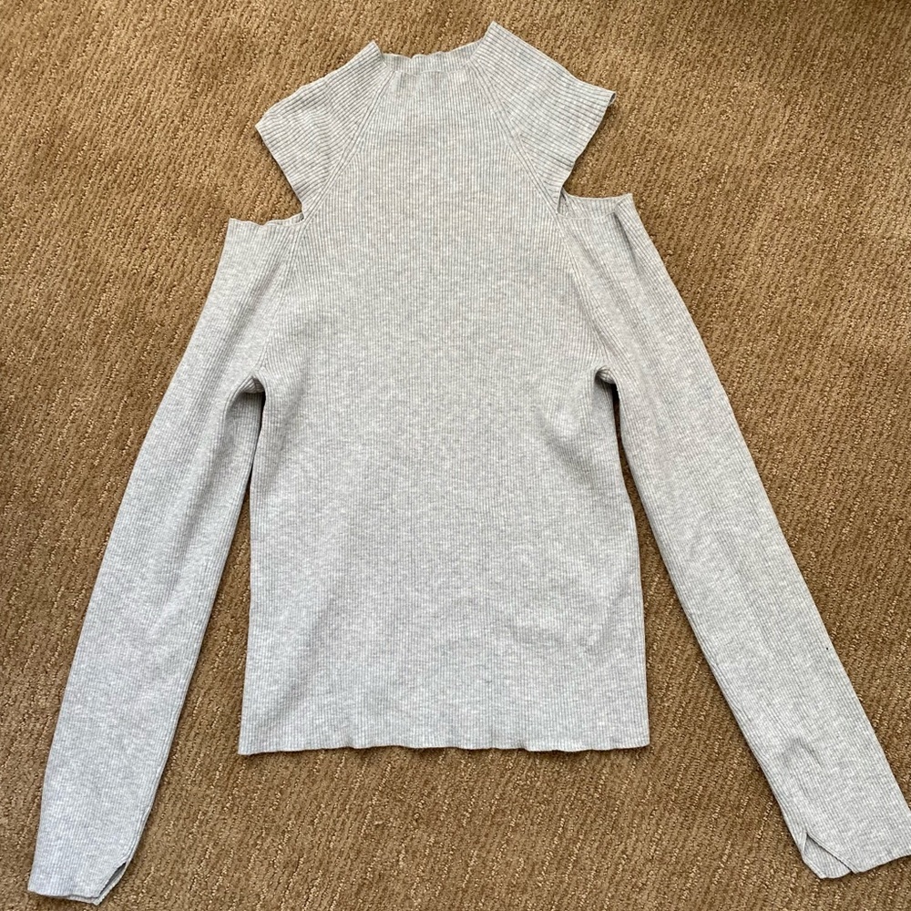 Calvin Klein Jeans grey sweater with shoulder cutouts. Women’s size S.